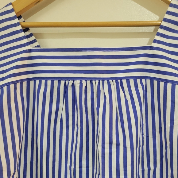 NWT TALBOTS Sailboat Stripe Scalloped Square neck top - Picture 3 of 12